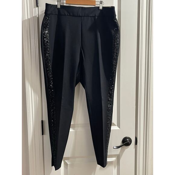 Lane Bryant Ponte Sequin-Trim Leggings - NWT - 18/20 SHORT - Picture 4 of 8